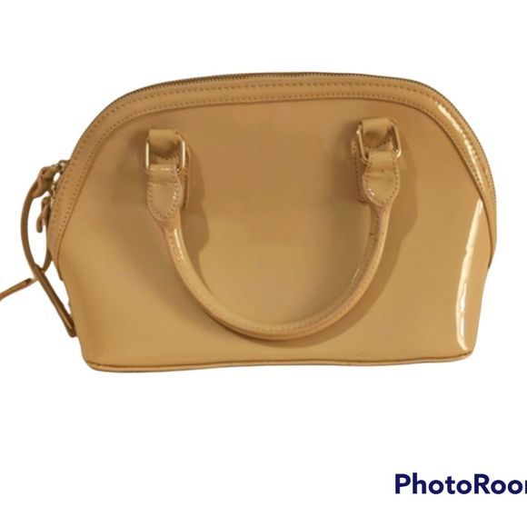 BCBG Handbags - Tan BCBG Vinyl Handbag